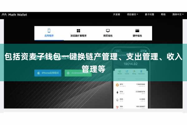 包括资麦子钱包一键换链产管理、支出管理、收入管理等