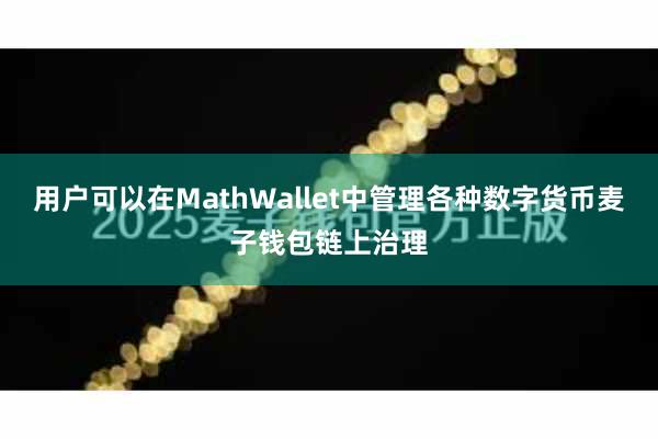 用户可以在MathWallet中管理各种数字货币麦子钱包链上治理